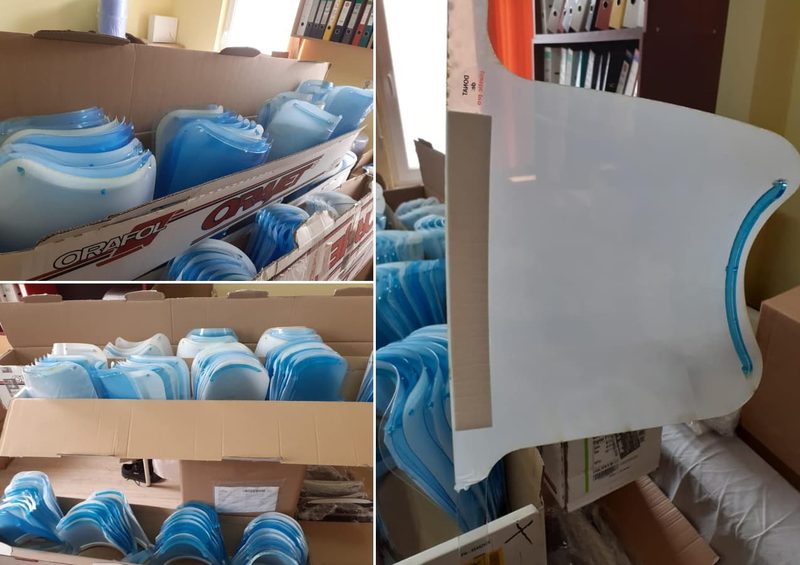Viziere de protecție produse în campania Ne Apărăm Împreună